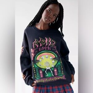 Urban Outfitters X Project Social T Acid Rock Skeleton Oversized Sweatshirt